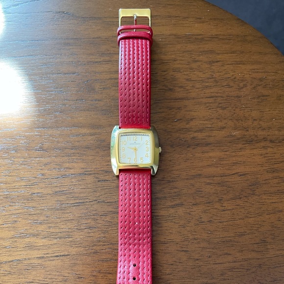 Anne Klein Red Leather Quartz Watch - Picture 2 of 4